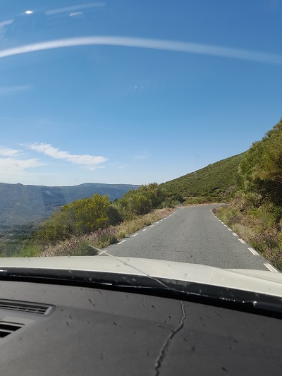 mountain road CC-102 to Hervás