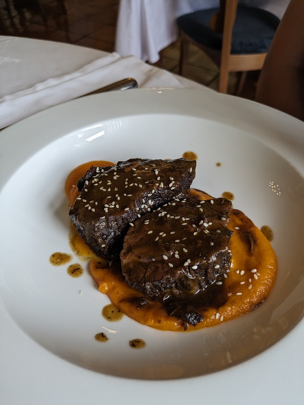 Beef cheeks with roasted sweet potato